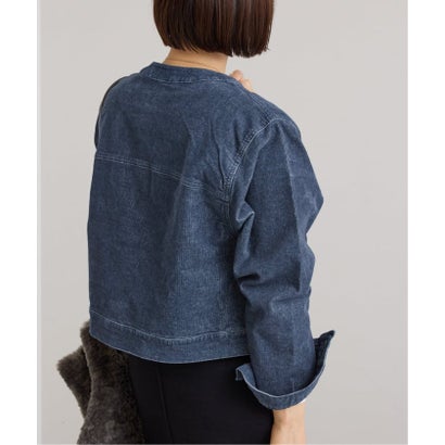 ユーバイスピックアンドスパン U by Spick&Span SOMETHING / サムシング indigo cords NO COLLAR JACKET （ブラック A）｜詳細画像