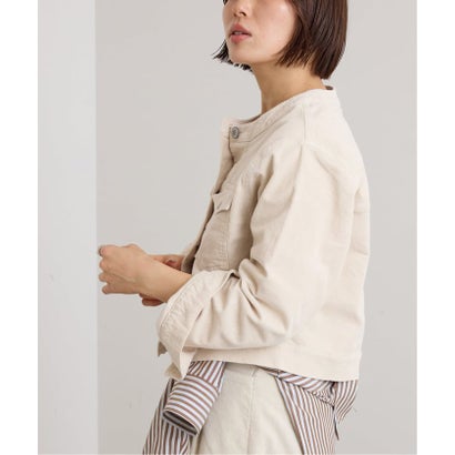 ユーバイスピックアンドスパン U by Spick&Span SOMETHING / サムシング indigo cords NO COLLAR JACKET （ブラック A）｜詳細画像