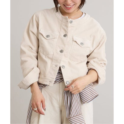 ユーバイスピックアンドスパン U by Spick&Span SOMETHING / サムシング indigo cords NO COLLAR JACKET （ブラック A）｜詳細画像