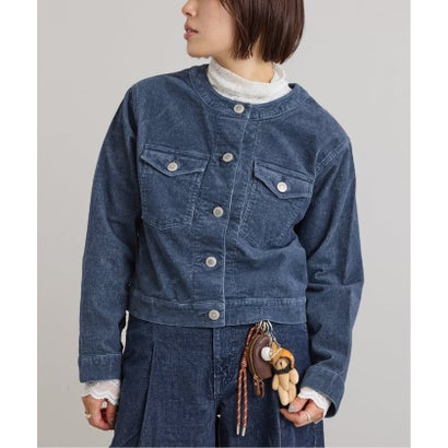 ユーバイスピックアンドスパン U by Spick&Span SOMETHING / サムシング indigo cords NO COLLAR JACKET （ブラック A）｜詳細画像