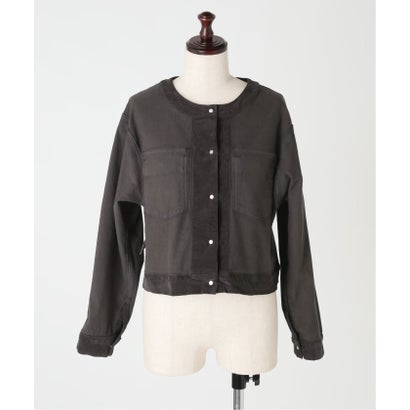 ユーバイスピックアンドスパン U by Spick&Span SOMETHING / サムシング indigo cords NO COLLAR JACKET （ブラック A）｜詳細画像