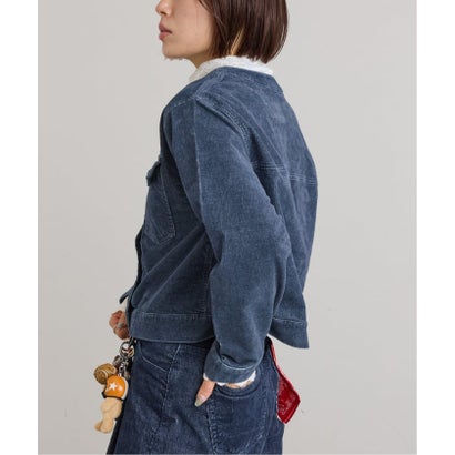 ユーバイスピックアンドスパン U by Spick&Span SOMETHING / サムシング indigo cords NO COLLAR JACKET （ブラック A）｜詳細画像