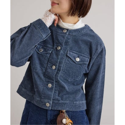 ユーバイスピックアンドスパン U by Spick&Span SOMETHING / サムシング indigo cords NO COLLAR JACKET （ブラック A）｜詳細画像