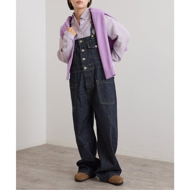SOMETHING / サムシング BUTTON UP SALOPE （ネイビー）