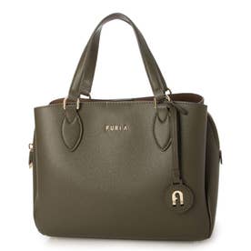 美品】FURLA フルラ レザー ハンドバッグ ダークブラウン シルバー金具