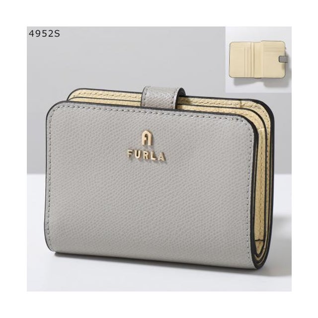 Furla 二つ折り財布 Camelia S WP00315 ARE000 （4952S/STONE-GRAY+CREMINO）