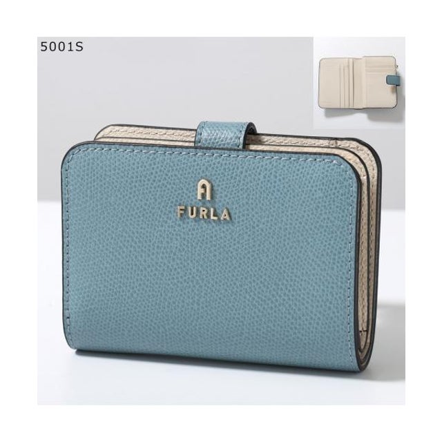 Furla 二つ折り財布 Camelia S WP00315 ARE000 （5001S/CLOUD-BLUE+BUTTER）