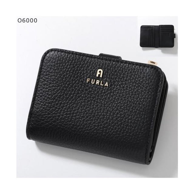 Furla 二つ折り財布 CAMELIA S  ミニ財布 （O6000/NERO-ブラック）
