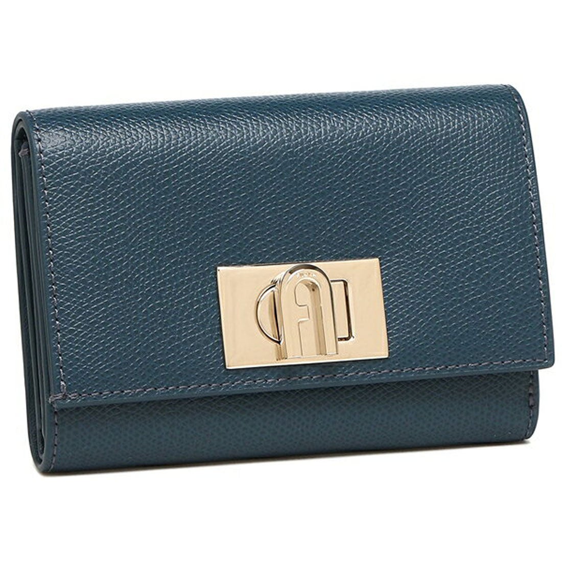FURLA フルラ ミニ 財布 ブルー財布形開け口二つ折り - 折り財布