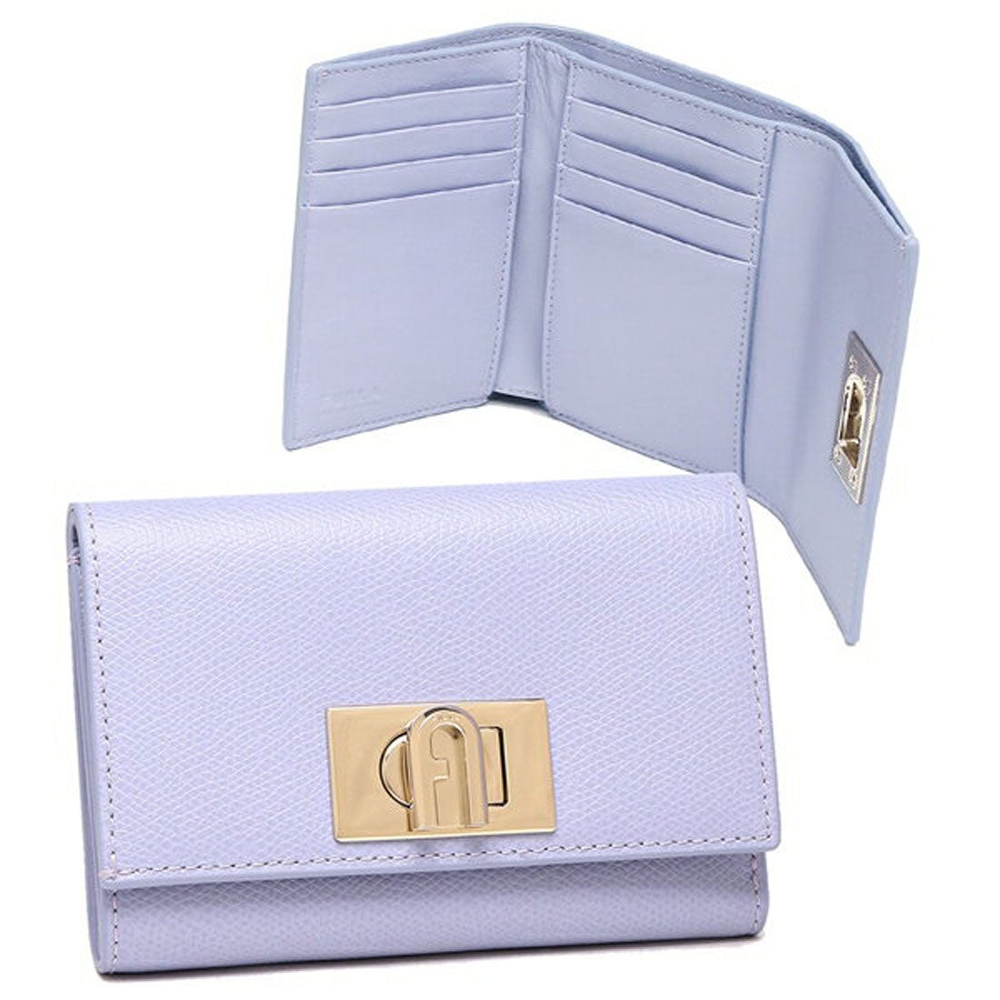 【箱・布袋付】FURLA ミニ財布（三つ折り）パープル