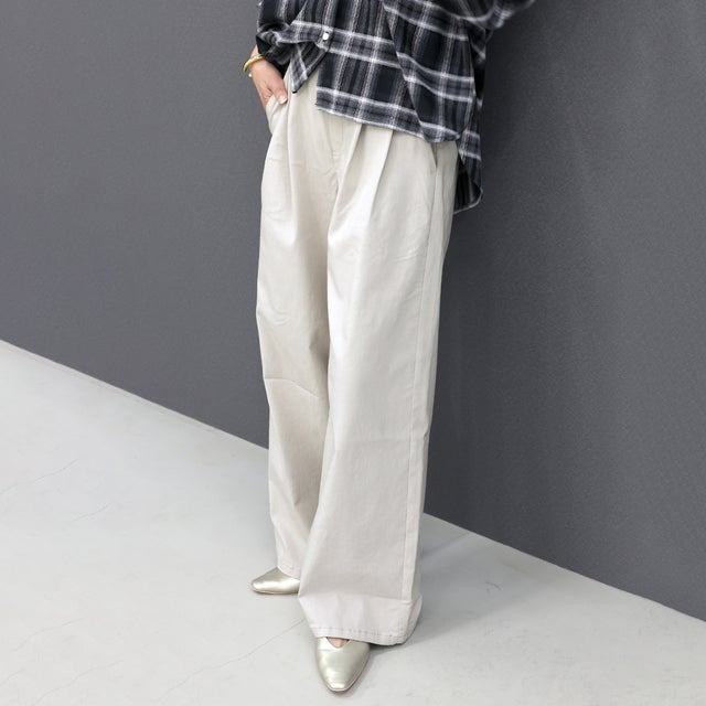 極伸びストレッチワイドパンツ （グレージュ）