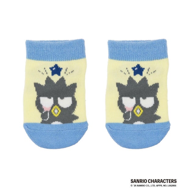 【サンリオキャラクターズ】 靴下 シナモロール クロミ ばっとバツ丸 スニーカー丈 滑り止め付き(1622-6P0) （Nブルー750）