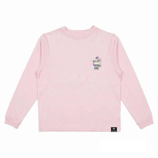【MULGA THE ARTIST×サンリオキャラクターズ】 ルームウェア Tシャツ ワンポイント 長袖 (MSS1900) （HelloKitty150）