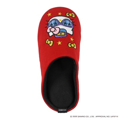 フクスケ fukuske 【MULGA THE  ARTIST×サンリオキャラクターズ】 スリッパ ハローキティ オリネーム付き (231A-58P) （Dレッド120）｜詳細画像