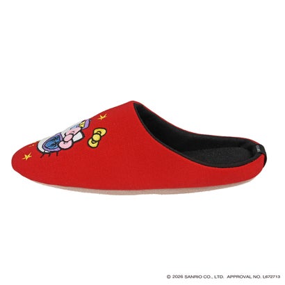 フクスケ fukuske 【MULGA THE  ARTIST×サンリオキャラクターズ】 スリッパ ハローキティ オリネーム付き (231A-58P) （Dレッド120）｜詳細画像