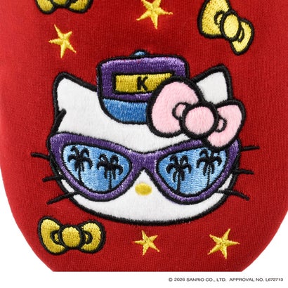 フクスケ fukuske 【MULGA THE  ARTIST×サンリオキャラクターズ】 スリッパ ハローキティ オリネーム付き (231A-58P) （Dレッド120）｜詳細画像
