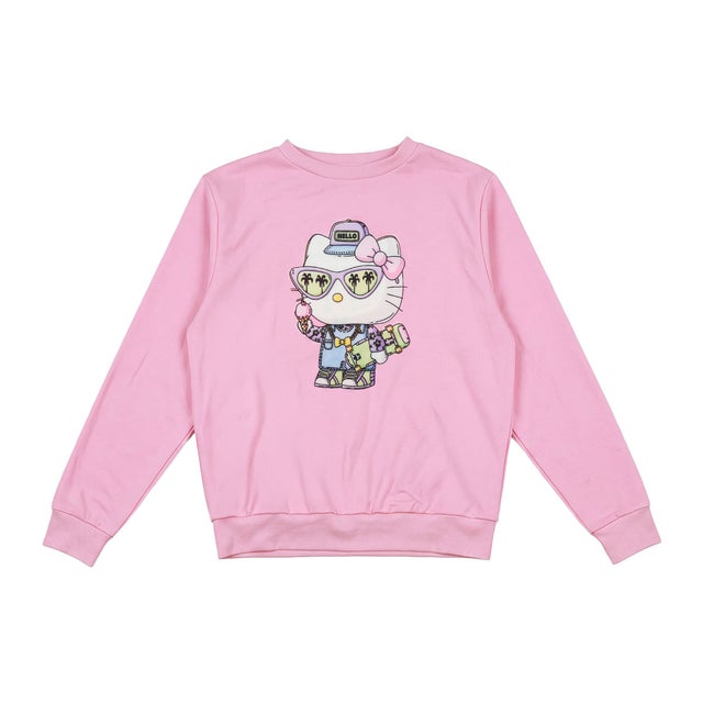 【MULGA THE ARTIST×サンリオキャラクターズ】 ルームウェア プルオーバー ワンポイント 長袖 (MSS7900) （HelloKitty150）