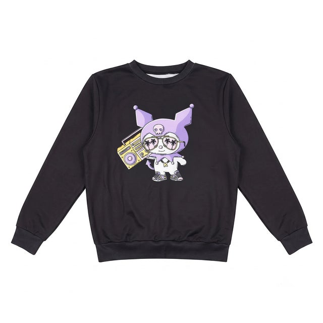 【MULGA THE ARTIST×サンリオキャラクターズ】 ルームウェア プルオーバー ワンポイント 長袖 (MSS7900) （Kuromi090）
