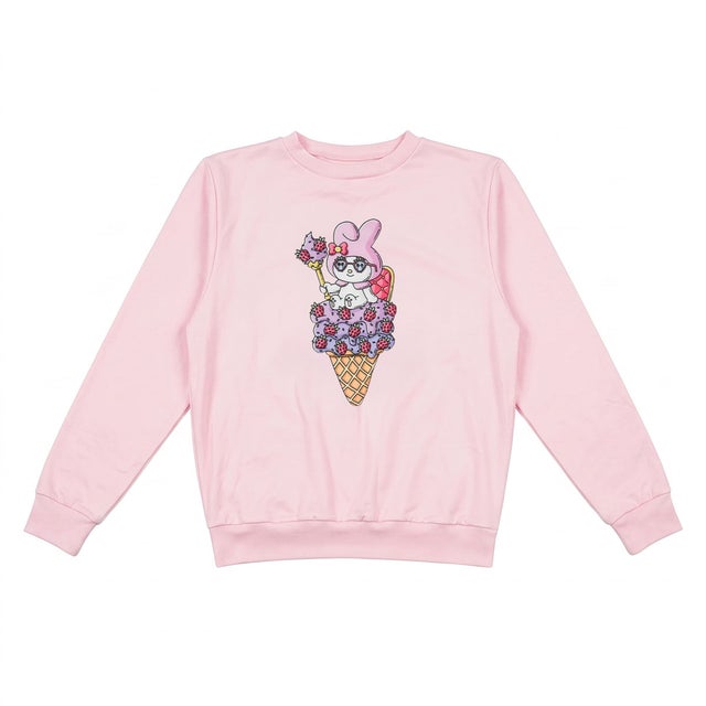 【MULGA THE ARTIST×サンリオキャラクターズ】 ルームウェア プルオーバー ワンポイント 長袖 (MSS7900) （MyMelody180）