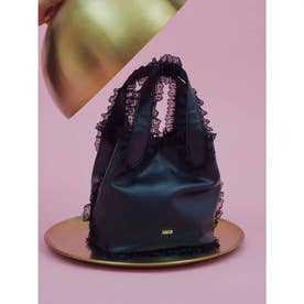 【限定カラー】レースフリルバケットバッグ （BLK）