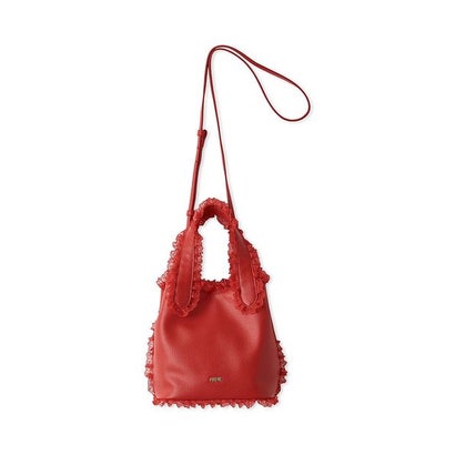 【限定カラー】レースフリルバケットバッグ （RED）｜詳細画像