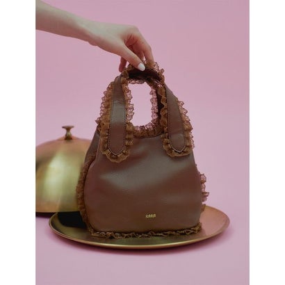 ファーファー FURFUR 【限定カラー】レースフリルバケットバッグ （BRW）｜詳細画像