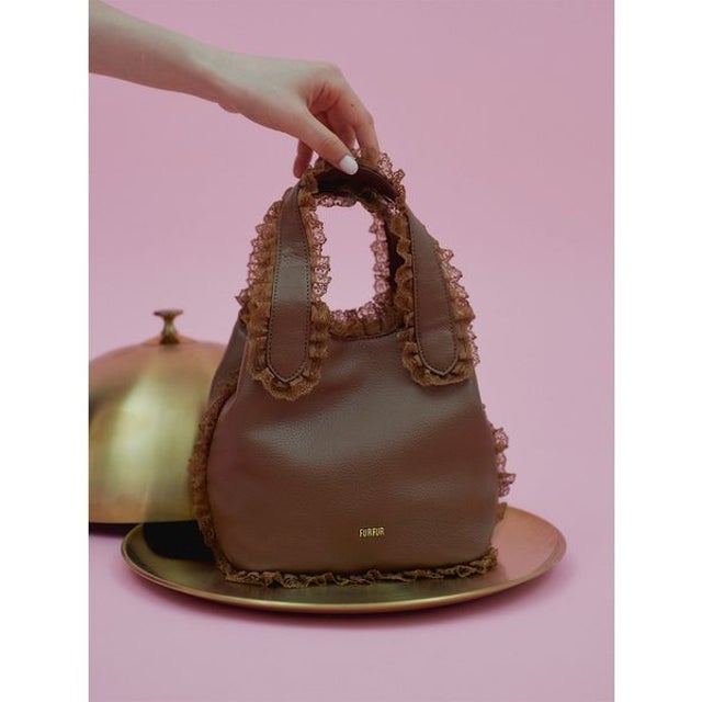 【限定カラー】レースフリルバケットバッグ （BRW）