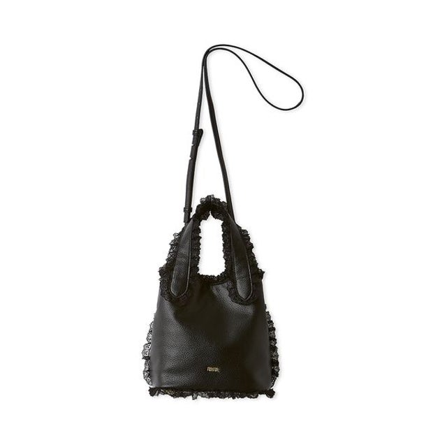 【限定カラー】レースフリルバケットバッグ （BLK）