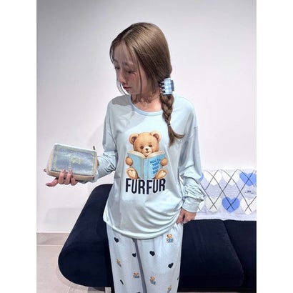 【FURFUR×gelato pique】ベアモチーフBOOKポーチ （BLU）｜詳細画像