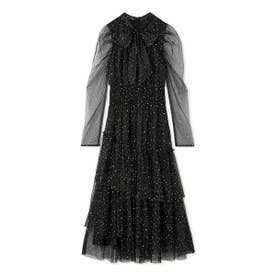 ファーファー FURFUR ロングスリーブラメチュールドレス （BLK