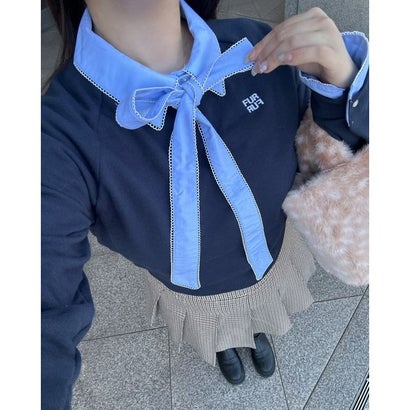 【WEB・一部店舗限定カラー】シャツドッキングボウタイスウェット （LPNK）｜詳細画像