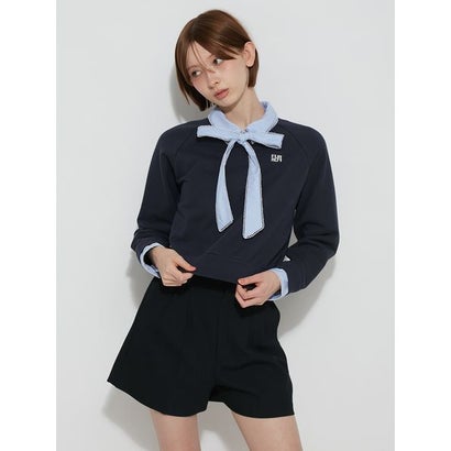 【WEB・一部店舗限定カラー】シャツドッキングボウタイスウェット （NVY）｜詳細画像