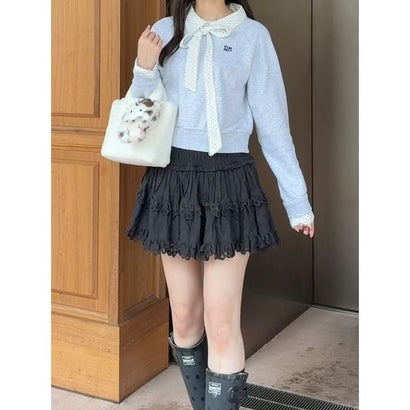 【WEB・一部店舗限定カラー】シャツドッキングボウタイスウェット （NVY）｜詳細画像