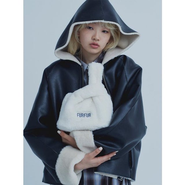 リバーシブルボンディングフーディーブルゾン （BLK）