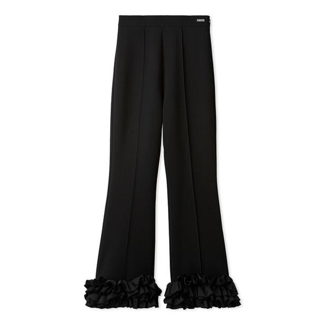 ヘムボリュームフリルカットパンツ （BLK）