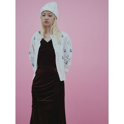ファーファー FURFUR パフスリーブベロアトップス （BRW）｜詳細画像