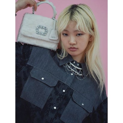 ファーファー FURFUR レースドッキングデニムシャツ （GRY）｜詳細画像