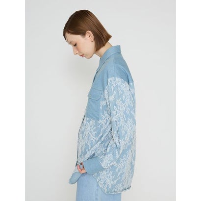 ファーファー FURFUR レースドッキングデニムシャツ （GRY）｜詳細画像