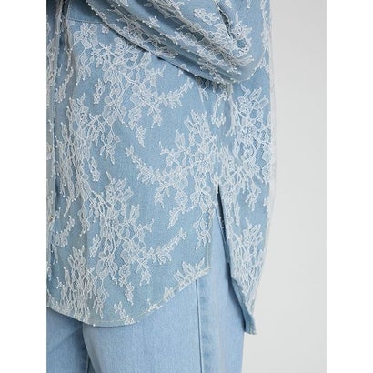 ファーファー FURFUR レースドッキングデニムシャツ （GRY）｜詳細画像