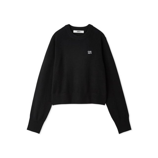 ロゴ刺繍クルーネックセーター （BLK）