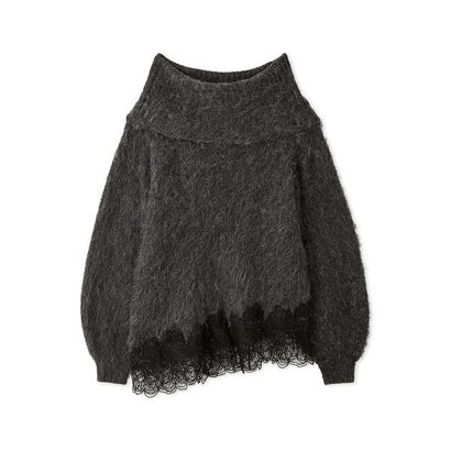 ファーファー FURFUR レースヘムシャギーニット （WHT）｜詳細画像