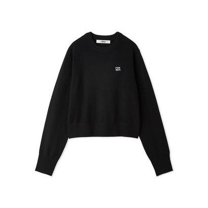 ファーファー FURFUR ロゴ刺繍クルーネックセーター （BLK）｜詳細画像