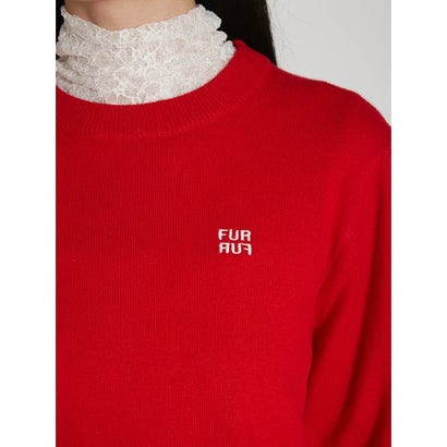 ファーファー FURFUR ロゴ刺繍クルーネックセーター （GRY）｜詳細画像