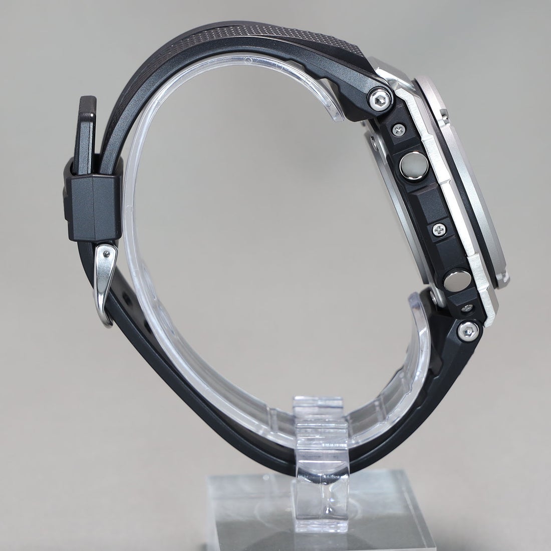 G-SHOCK 電波 ソーラー G-STEEL ミドルサイズ GST-W310-1AJF CASIO Gショック タフソーラー 電波時計 アナログ＆デジタル ウレタンバンド シルバーブラック 銀 黒 メンズ 腕時計 （GSTW3101AJF） 