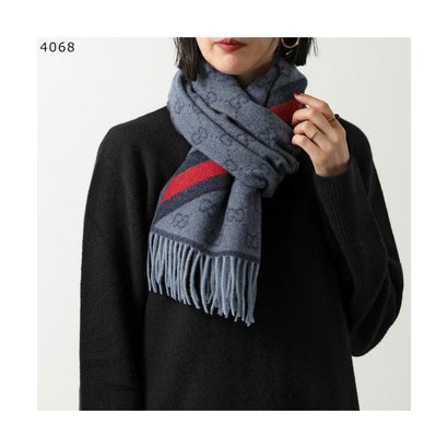GUCCI マフラー 570603 3G200 GGロゴ ウール （1466/ブラック）｜詳細画像