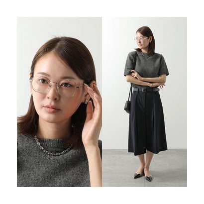 GUCCI メガネ GG1611OA ウェリントン型 メタルフレーム （002/シルバー×ブラウン）｜詳細画像