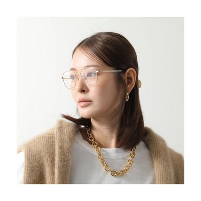 GUCCI メガネ GG1611OA ウェリントン型 メタルフレーム （002/シルバー×ブラウン）｜詳細画像