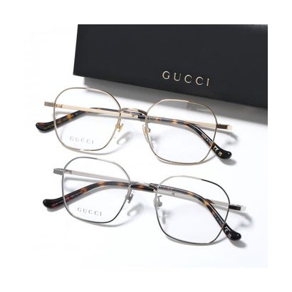 GUCCI メガネ GG1611OA ウェリントン型 メタルフレーム （001/ゴールド×ブラウン）｜詳細画像