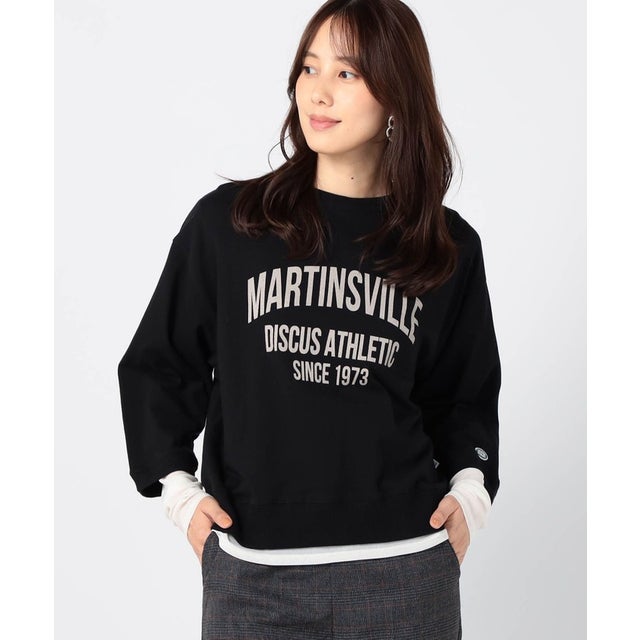 【DISCUS】別注 8分袖ロゴプリントワイドTシャツ （49ブラック）