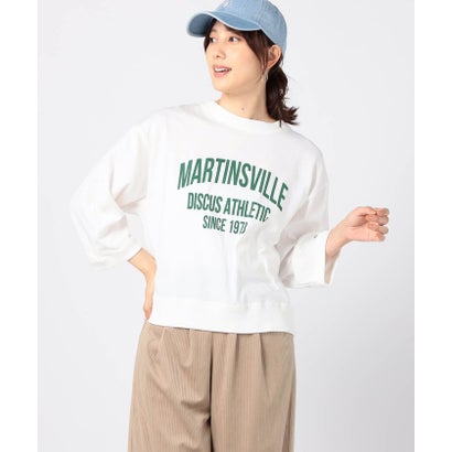 グランドパーク Grand PARK 【DISCUS】別注 8分袖ロゴプリントワイドTシャツ （09ホワイト）｜詳細画像